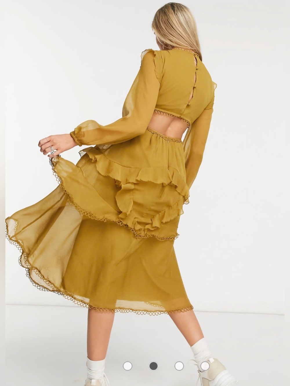 ASOS Ruffle Dress Size US 2 - Picture 2 of 6